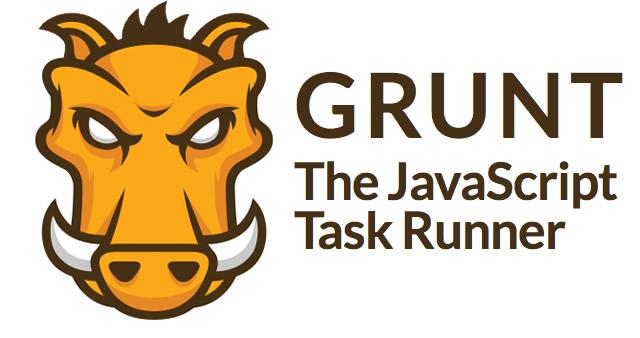 The Grunt logo, an orange warthog head beside the words Grunt, The JavaScript Task Runner.